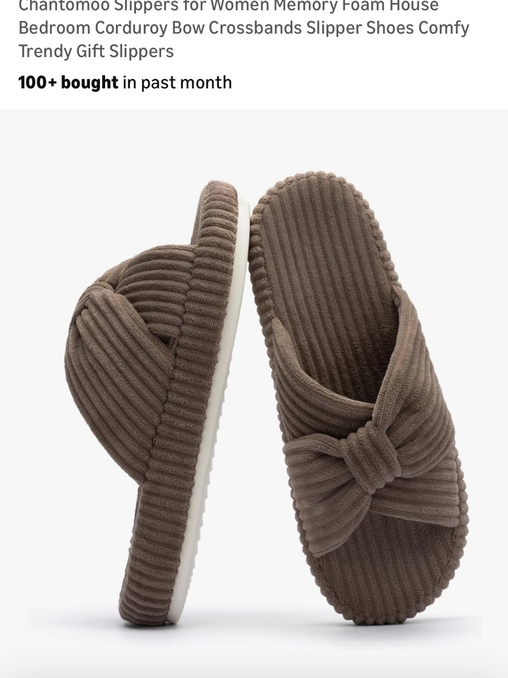 Chantomoo Slippers for Women Memory Foam Worn 1x Size 9/10